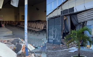 O templo da AD Brás Alagoas BR-104 foi depredado. (Foto: Reprodução/Instagram/AD Brás Alagoas BR-104).
