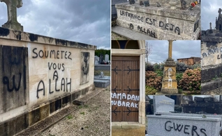 As pichações. (Foto: Reprodução/X/Radio Genoa)