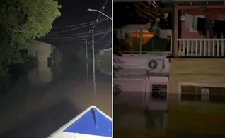 Família estava louvando em meio a escuridão em Esteio. (Foto: Reprodução/Instagram/Artcar auto center).
