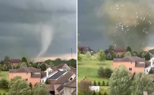 Imagens mostram tornado que atingiu casas e a igreja Crossroads Ministries. (Captura de tela/Facebook/Comissário do condado de Washington, Nick Sherman)