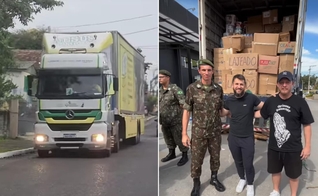 Toneladas de roupas, alimentos e água foram doados às vítimas das enchentes. (Foto: Instagram/Carreta Missionária/Instagram/Família JesusCopy).