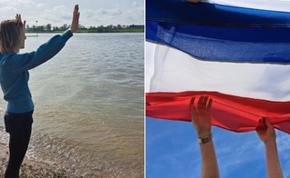 Cristãos em ato profético pela Holanda. (Foto: Reprodução/Instagram/RiverCall)