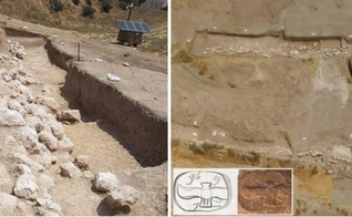 O local de Tava-tepe onde paredes e artefatos foram encontrados. (Foto: Autoridade de Antiguidades de Israel)