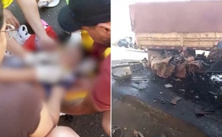 Imagem do acidente. (Foto: Reprodução/R7)