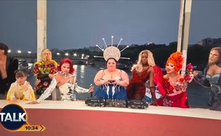 Drag Queens fazem paródia da Última Ceia na cerimônia de abertura das Olimpíadas. (Captura de tela/YouTube/TalkTV)