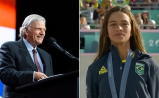 Franklin Graham e Rayssa Leal. (Foto: Reprodução/YouTube/Olympics/Facebook/Franklin Graham)