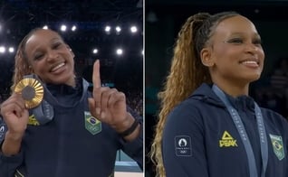 Rebeca Andrade. (Foto: Reprodução/YouTube/Olympics)