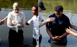 Pessoas sendo batizadas na igreja. (Foto: Reprodução/Instagram/Jesus People)