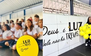 O culto na escola CEMACO. (Foto: Arquivo pessoal concedido ao Guiame)