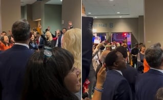 O momento de adoração aconteceu na festa de vitória de Trump. (Foto: Reprodução/Instagram/Lisa Boothe).