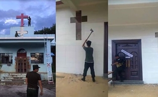 A polícia proibiu os templos de exibirem cruzes. (Foto: International Christian Concern).