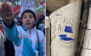 Atos antissemitas em universidades americanas. (Imagens: X/StopAntisemitism)