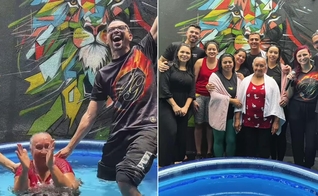 A Holy Spirit Academia realizou seu primeiro batismo. (Foto: Reprodução/Instagram/Holy Spirit Academia).