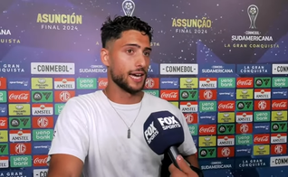 Marco di Cesare após vitória na Copa Sul-Americana. (Captura de tela/YouTube/Fox Sports Argentina)