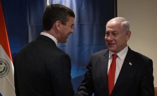 O presidente do Paraguai, Santiago Peña. (Foto: X/Benjamin Netanyahu).