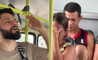 O evangelista Allan Machado anunciou as Boas Novas no transporte público. (Foto: Reprodução/Instagram/Allan Machado).