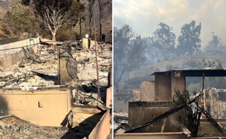 Casas destruídas pelo incêndio. (Foto: Emma Perkins/Colton Powell)