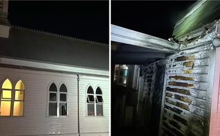 As igrejas sofreram danos moderados a significativos. (Foto: Fire and Emergency Wellington).