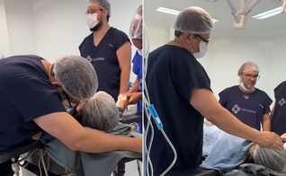 Marcos Roberto orando por paciente. (Foto: Reprodução/Instagram/Ztheffny Tadaiewsky)