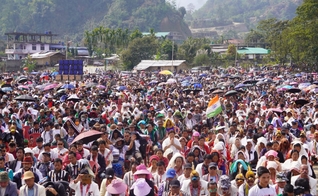 Milhares se reuniram para protestar contra a lei anticonversão no nordeste da Índia. (Foto: ACF)