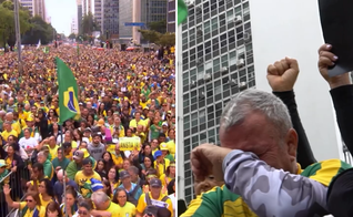 Manifestação na Avenida Paulista tem momentos de oração. (Captura de tela/Instagram/Priscila Costa/Michelle Bolsonaro)
