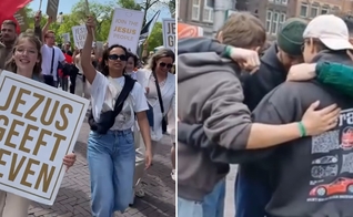 Jovens evangelizando nas ruas. (Foto: Reprodução/Instagram/Verlicht Nederland/YouTubeRevive)