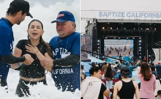 Os novos convertidos foram batizados na praia de Huntington Beach. (Foto: Instagram/Baptize America).