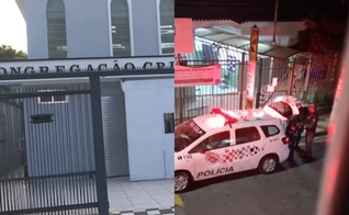 O ataque aconteceu na igreja Congregação Cristã em Osasco. (Foto: Reprodução/SBT News Manhã).