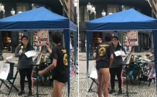 Atillah Attallah estava pregando com a Bíblia na mão quando foi atacada por um homem. (Foto: Reprodução/TikTok/Comunhão Com Abba).