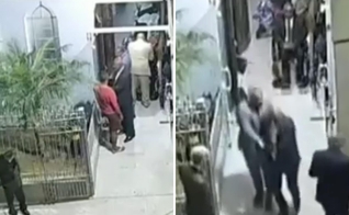 O porteiro foi socorrido e levado para o hospital. (Foto: Reprodução/SBT News).