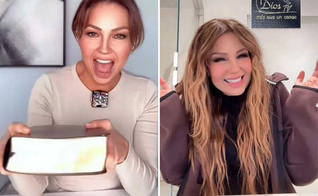 Thalía surpreendeu seus fãs ao doar 500 Bíblias (Capturas de tela/redes sociais).