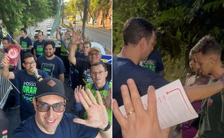 Cristãos percorreram a cidade pregando a mensagem de salvação. (Foto: Divulgação).