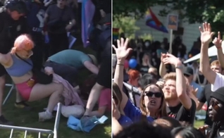 O evento “Mayday USA” enfrentou hostilidade. (Foto: Reprodução/Instagram/Ross Johnston).