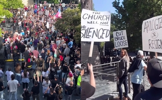 Cristãos louvaram em frente à Câmara Municipal de Seattle. (Foto: Reprodução/Instagram/Ross Johnston).