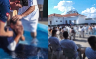 Mais de 40 detentos foram batizados. (Foto: Universal).