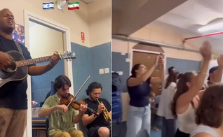 Cristãos louvam em abrigo antibombas em Tel Aviv. (Foto: Instagram/Emanuel Roro)