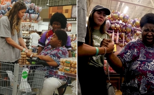 A jovem e a mulher no supermercado. (Foto: Reprodução/Instagram/Lifestyle Christianity)