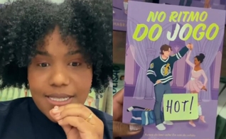 Vitoria Reis mostrou “livros hot” sendo vendidos para adolescentes na Bienal. (Foto: Reprodução/Instagram/Vitoria Reis).