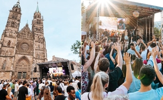 O evento “City of Light” atraiu uma multidão ao ar livre no centro de Nuremberg. (Foto: Instagram/City of Light).