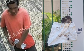 Um homem esfregou um embrulho com fezes na entrada da Igreja Presbiteriana de Copacabana. (Foto: Reprodução/Instagram/Igreja Presbiteriana de Copacabana).
