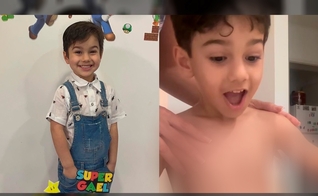 Gael aprendendo sobre a oração. (Foto: Reprodução/Instagram/Jessica Stuart)