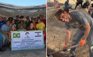 Rodrigo Silva e a equipe de escavação em Israel. (Foto: Reprodução/Instagram/Rodrigo Silva)