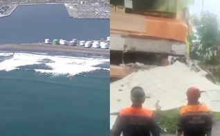 Avisos de alerta e de evacuação foram emitidos no Japão, Havaí e países do Pacífico. (Foto: Reprodução/Youtube/NewsX World/Reprodução/YouTube/Band Jornalismo).