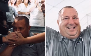 O batismo de Taylor. (Foto: Reprodução/Instagram/Mike Barber Ministries)