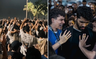 O evangelismo em Copacabana. (Foto: Reprodução/Instagram/Rafael Santmour)