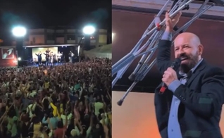 O evento atraiu uma multidão em uma praça da cidade de Guanambi. (Foto: Reprodução/Instagram/Rubens Cunha).