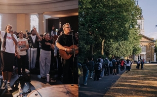 Jovens em um culto de oração em Londres. (Foto: Instagram/Joint Prayer Gathering).