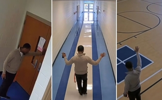 Trell Allen orando na escola. (Foto: Reprodução/Instagram/Christway)