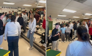 Ross Johnston pregando em uma escola. (Foto: Reprodução/Instagram/Ross Johnston)