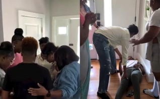 As cristãs reunidas na residência oraram pela mulher. (Foto: Reprodução/Instagram/Dr. Moore).